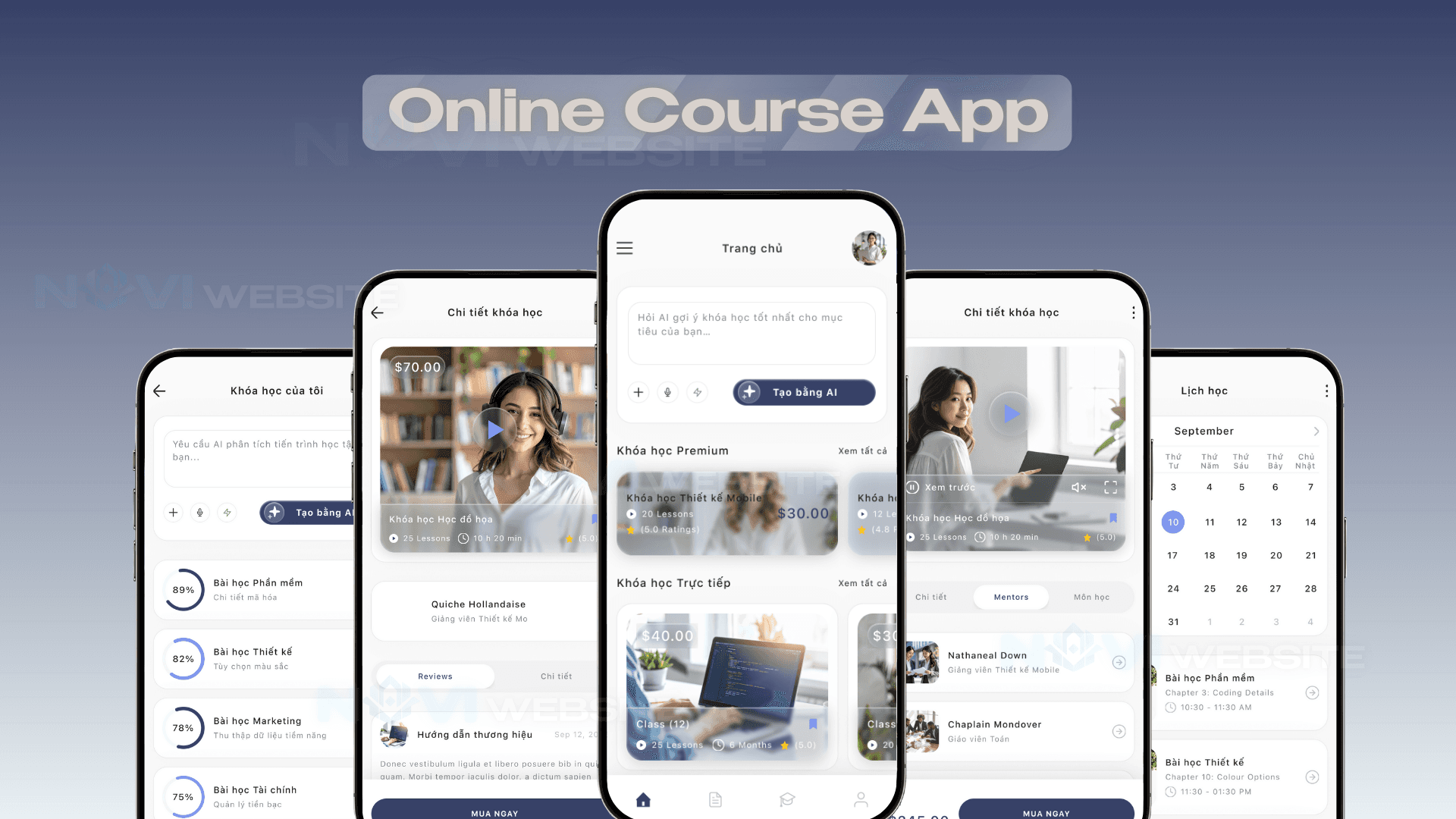 App khóa học online AI