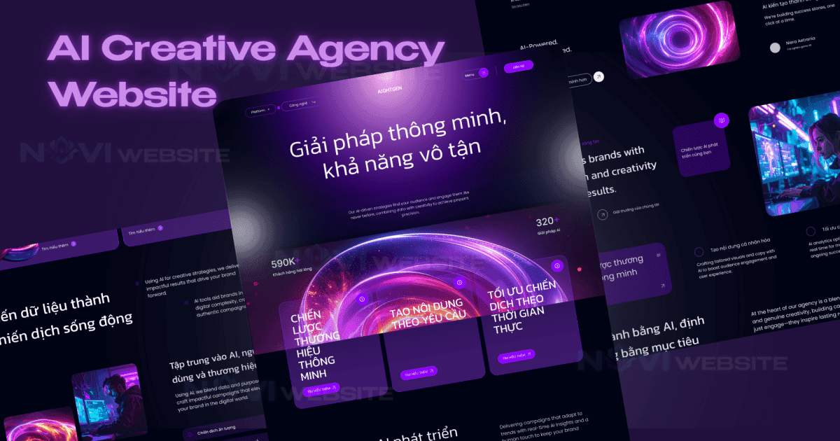 Website landing page agency sáng tạo AI