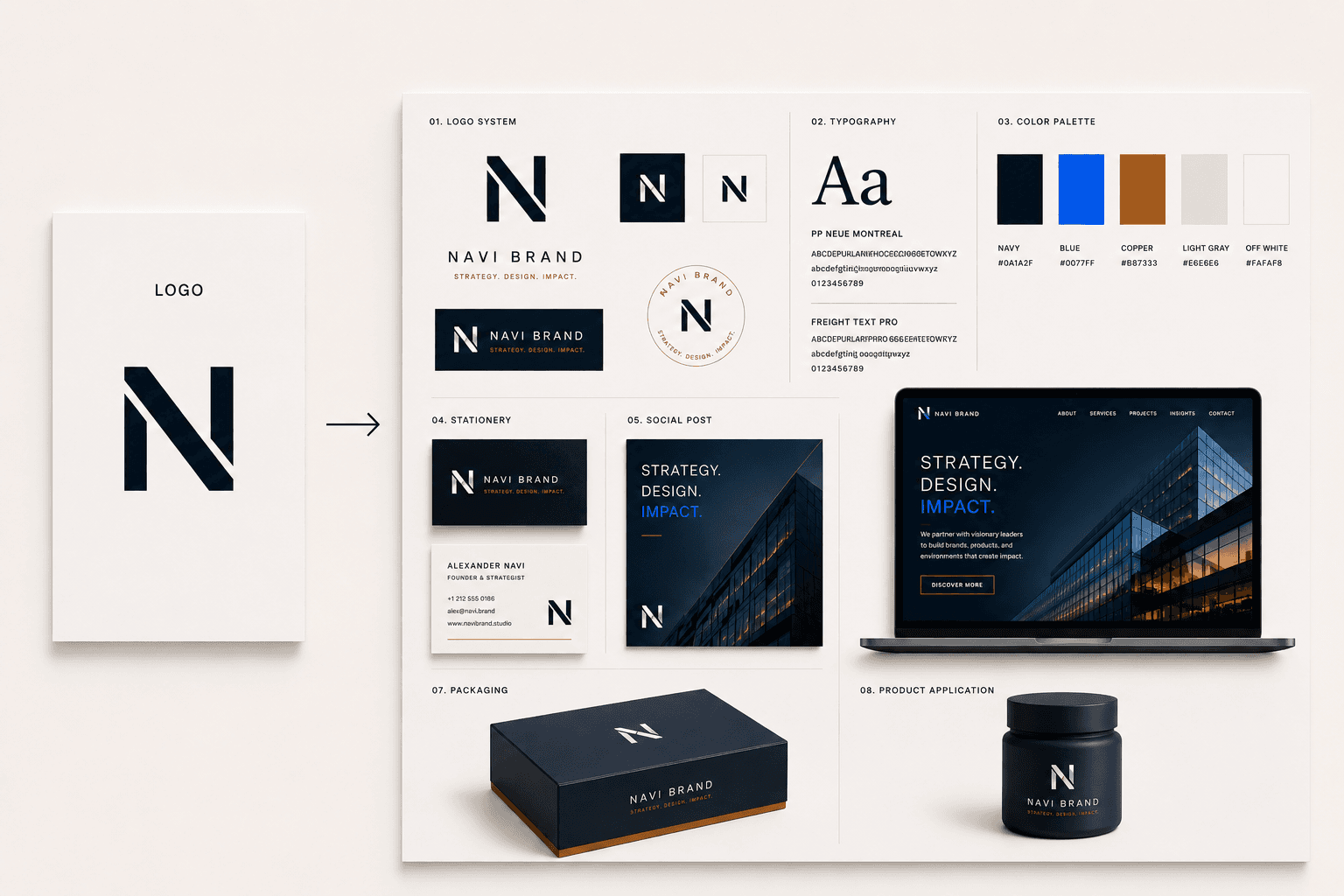 Logo đứng một mình so với cả hệ nhận diện
