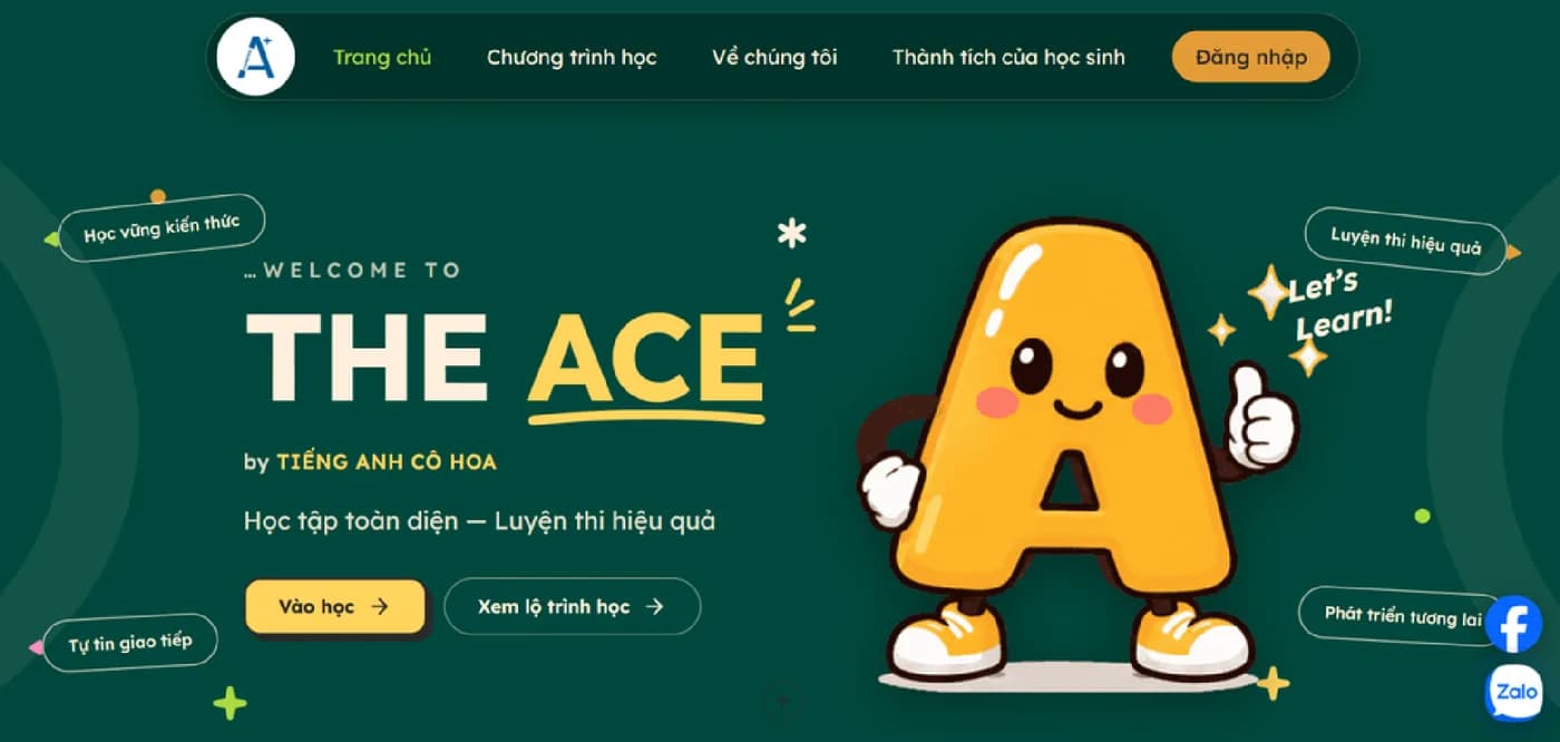 Nền tảng học tiếng Anh trực tuyến LMS The Ace