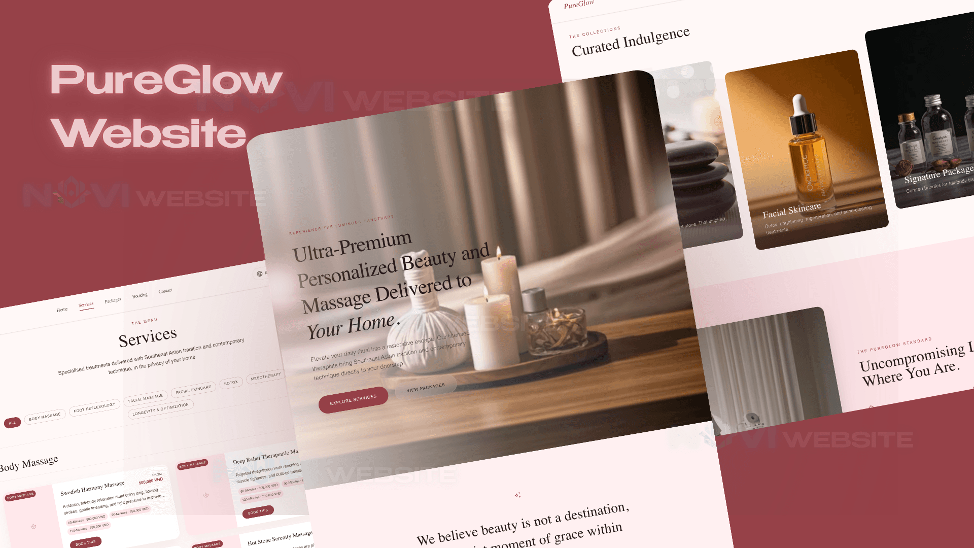 Website Dịch Vụ Beauty & Massage Tại Nhà PureGlow