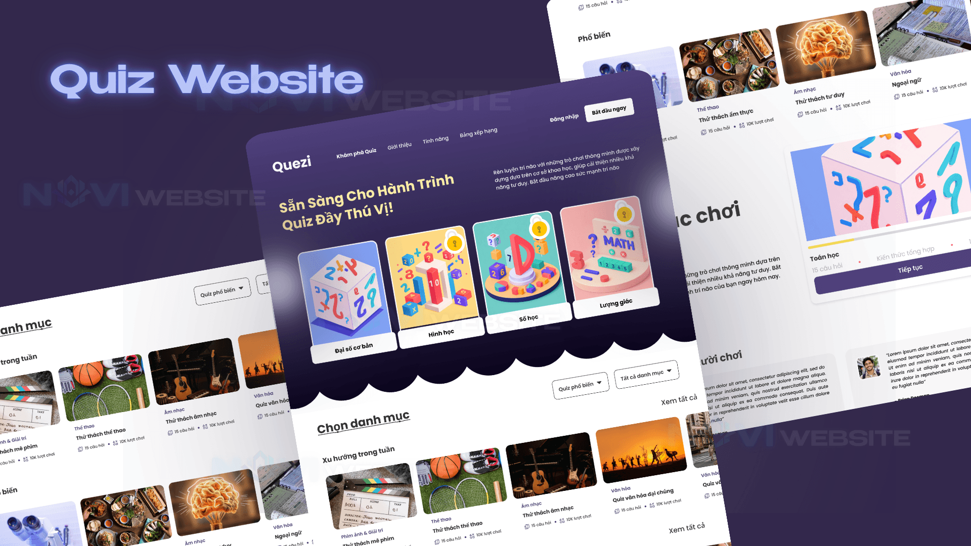 Website Nền Tảng Quiz & Trò Chơi Kiến Thức Trực Tuyến