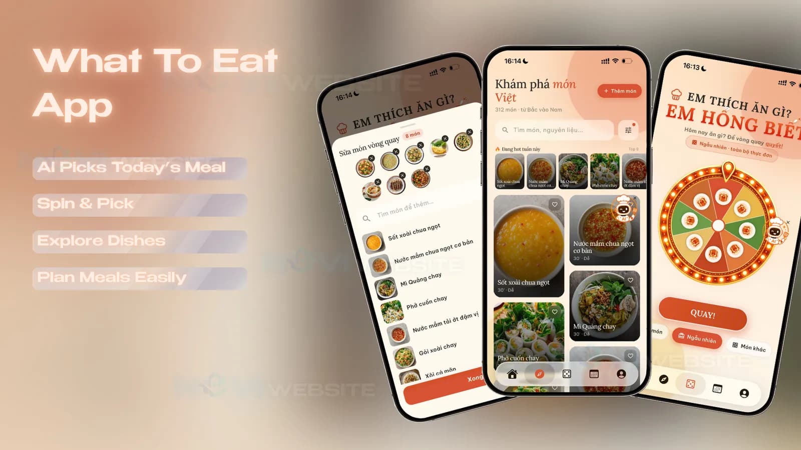App gợi ý món ăn W2E – Ăn Gì Hôm Nay