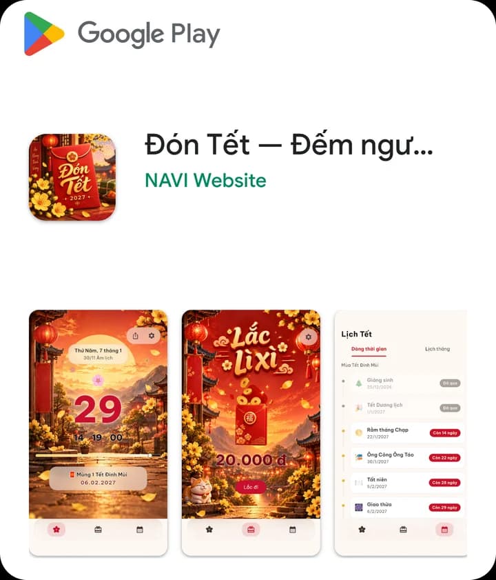 Đón Tết trên Google Play — nhà phát triển NAVI Website