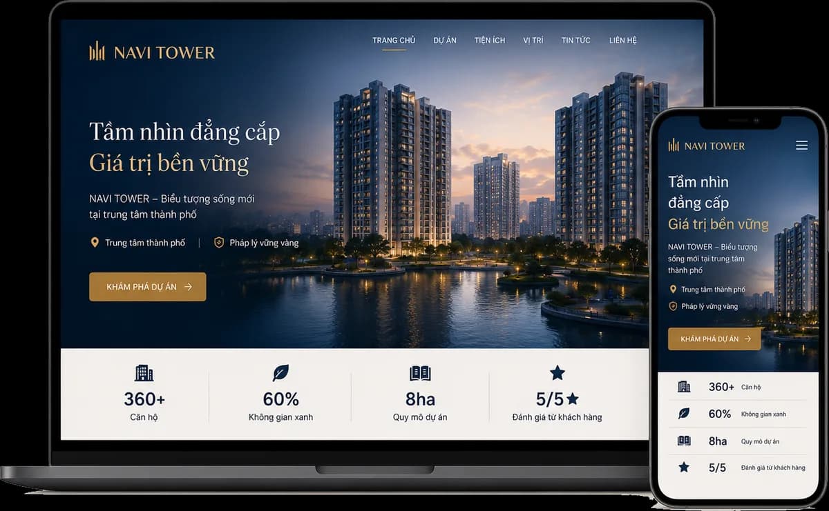 Demo landing bất động sản nghỉ dưỡng NAVI Haven — bản đồ, bài toán ROI