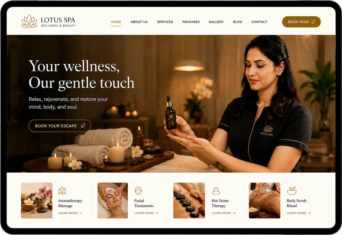 Demo website beauty center LOTUS SPA — hiện đại, chuyên nghiệp