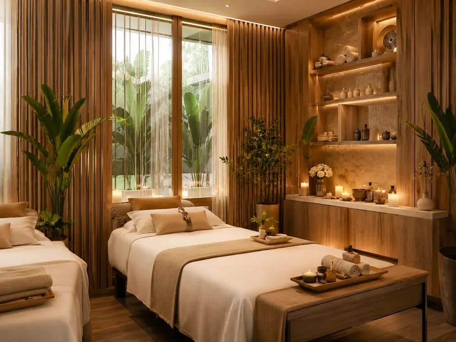 Phòng trị liệu spa đôi cao cấp — website spa chuyên nghiệp