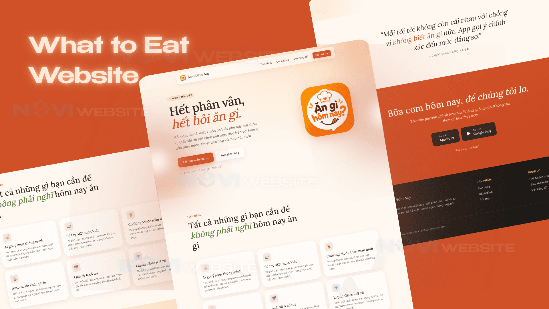 Website Landing Page Ứng Dụng Ăn Gì Hôm Nay