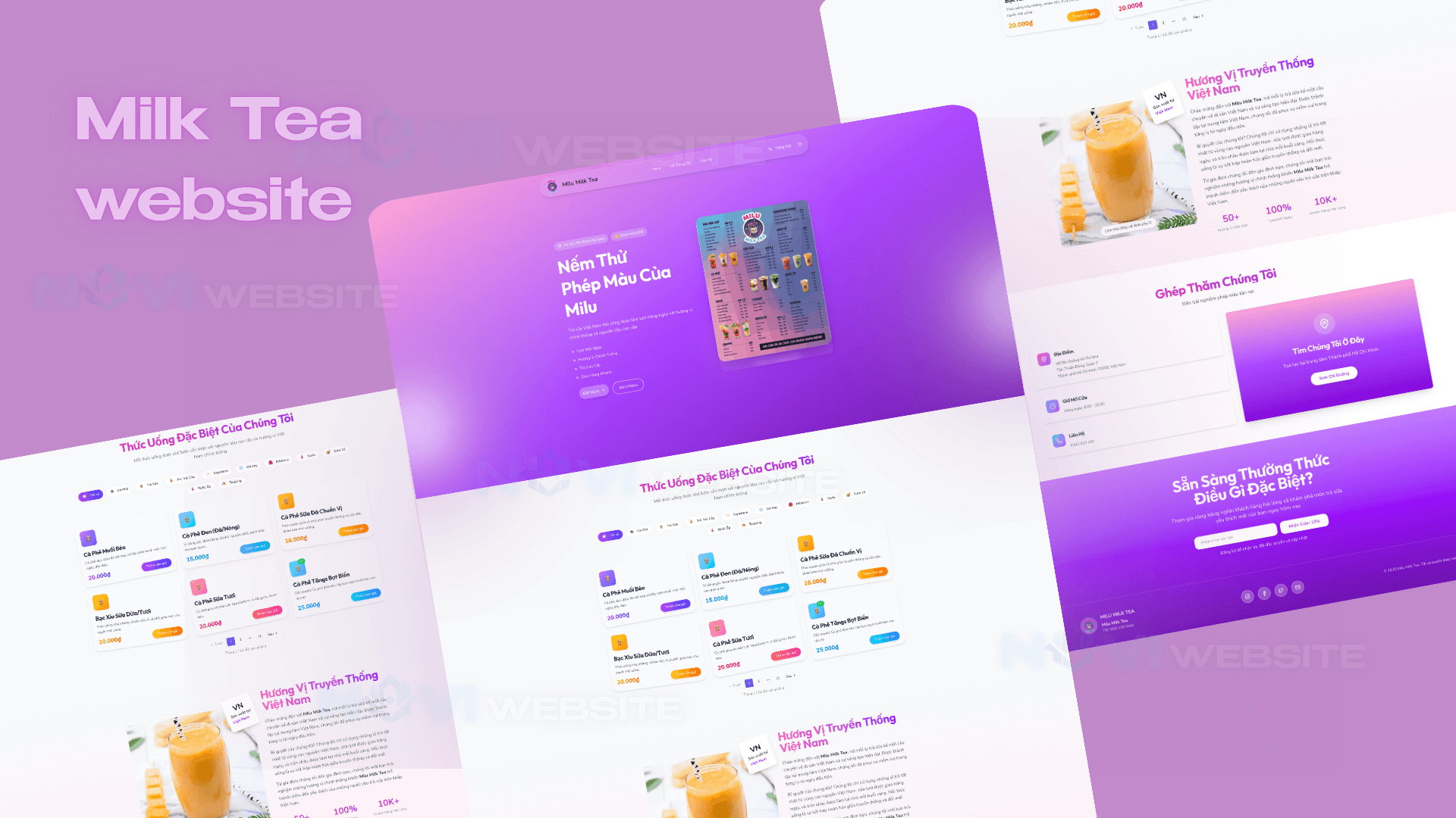Website Trà Sữa & Đồ Uống Milu Milk Tea