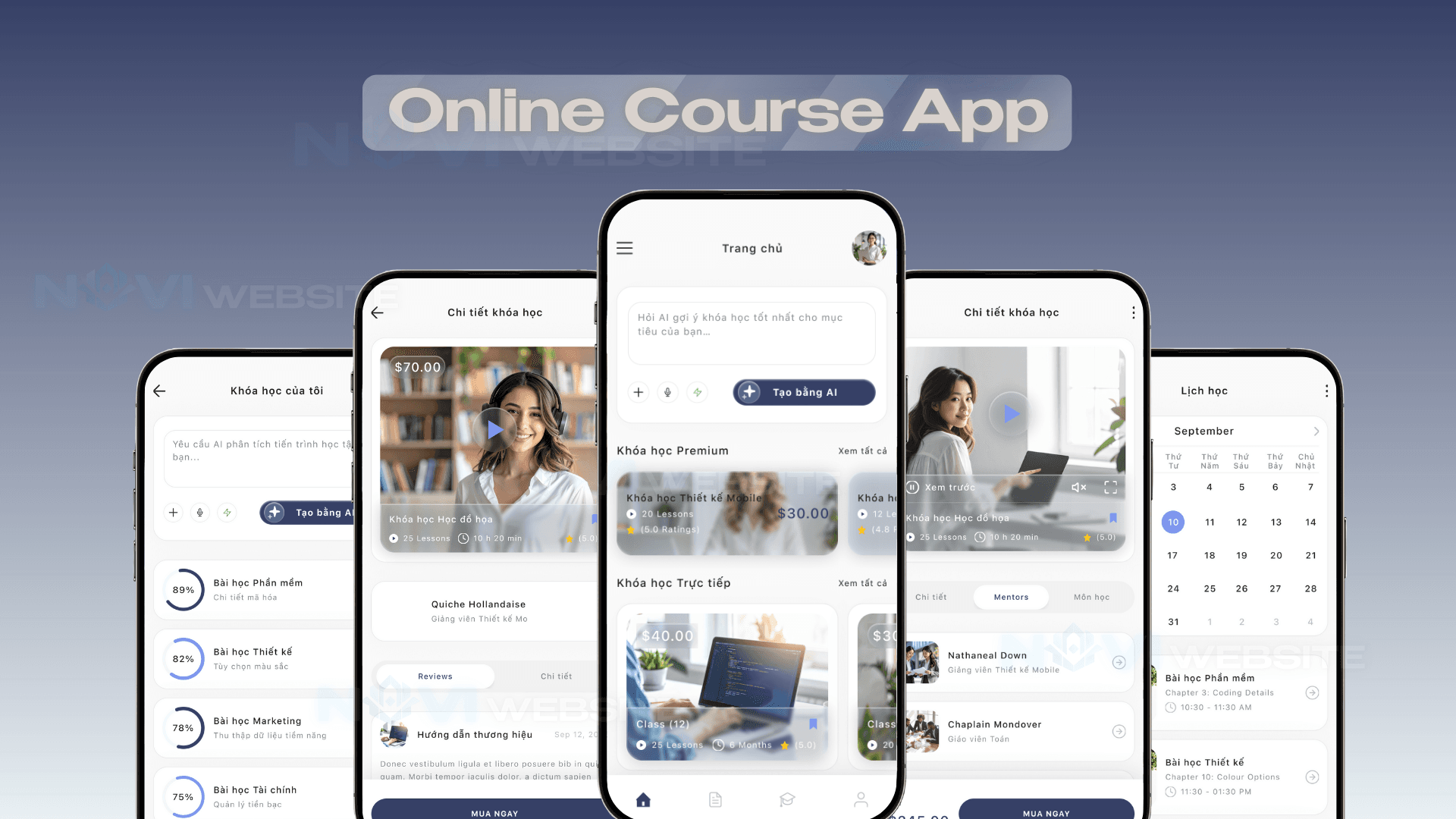 App khóa học online AI