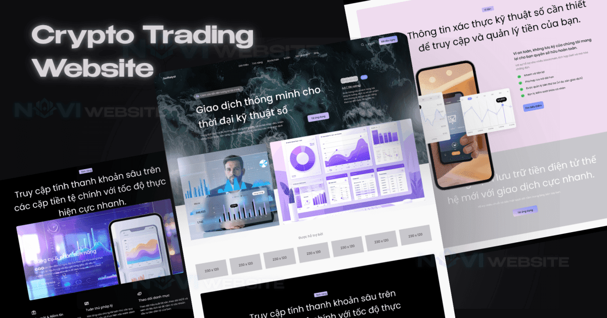 Website landing page giao dịch tiền điện tử (crypto)