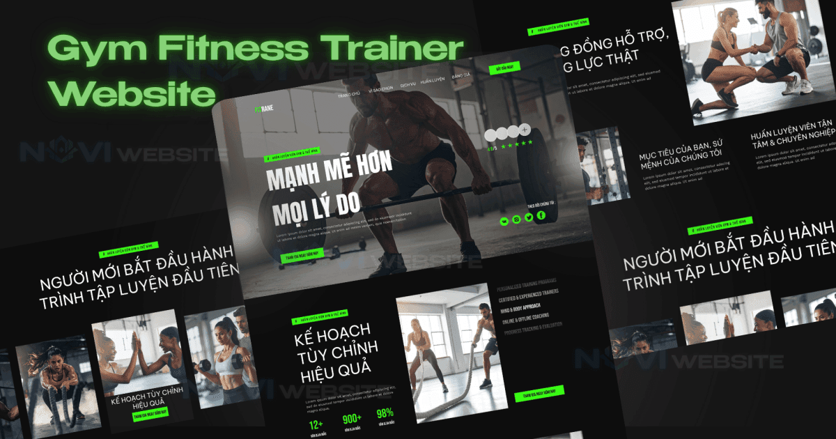 Website landing page huấn luyện viên gym & thể hình