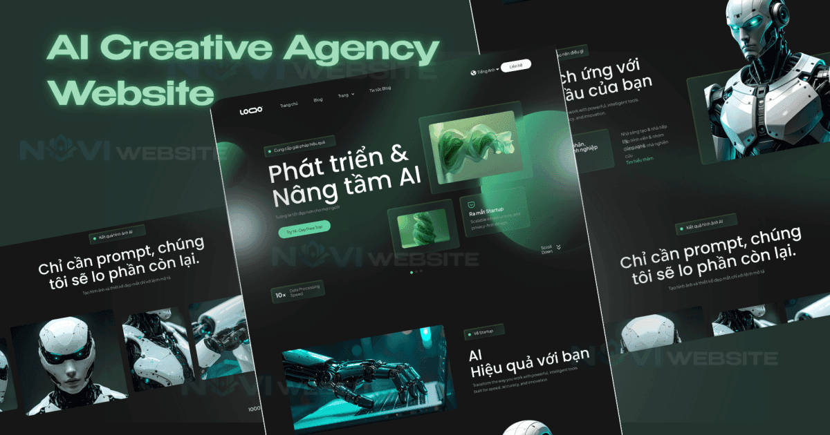 Website landing page khởi nghiệp AI