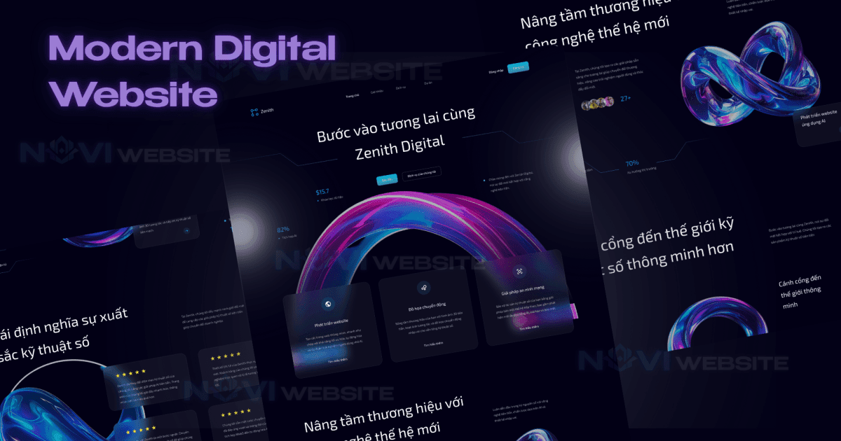 Website landing page kỹ thuật số hiện đại