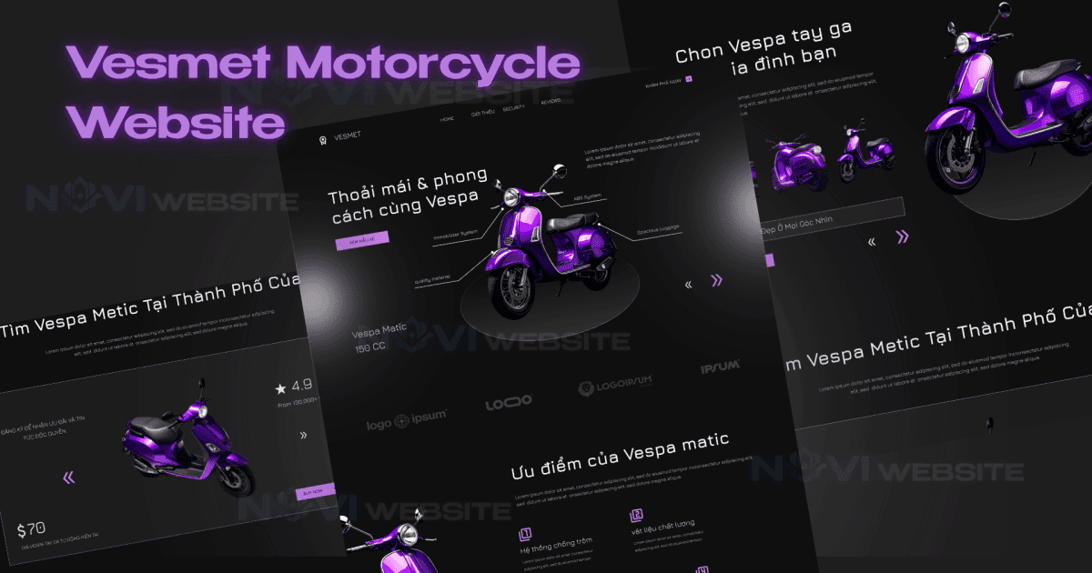 Website landing page xe máy