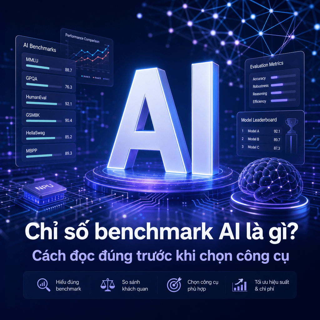 Chỉ số benchmark AI là gì? Cách đọc đúng trước khi chọn công cụ